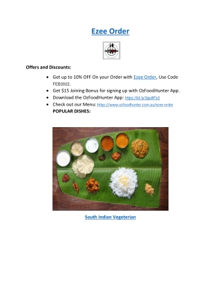 15% Off - Ezee Order Takeaway Menu Manor Lakes, VIC