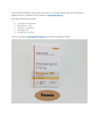 Pemetrexed Injection