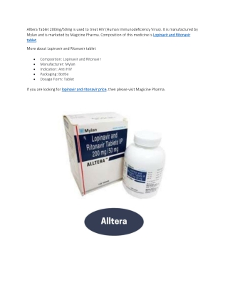 Lopinavir and Ritonavir tablet