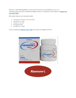 Abacavir and Lamivudine tablet