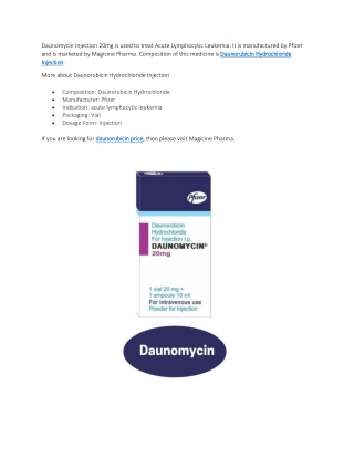 daunorubicin hydrochloride injection