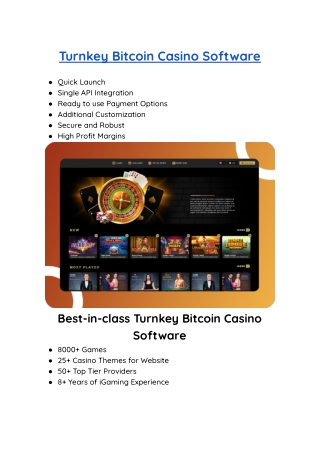 Turnkey Bitcoin Casino Software