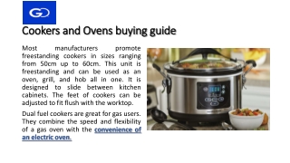 Cookers buying guide