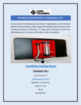 Breathing Training Device | Lungtrainers.com