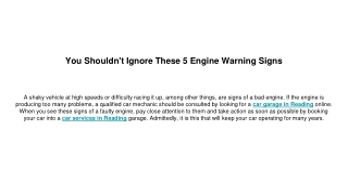 You Shouldn't Ignore These 5 Engine Warning Signs (1)
