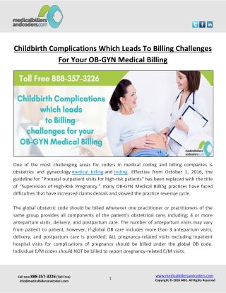 Childbirth Complications Which Leads To Billing Challenges For Your OB-GYN Medical Billing
