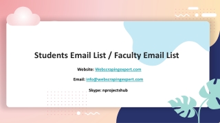 Students Email List/ Faculty Email List 