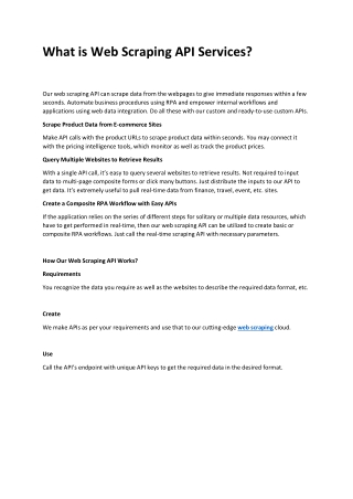What is Web Scraping API Services?