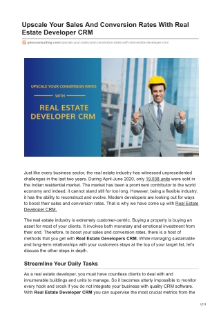 Upscale Your Sales and Conversion Rates with Real Estate Developer CRM