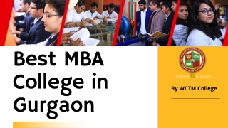 WCTM Provide The Best MBA College in Gurgaon