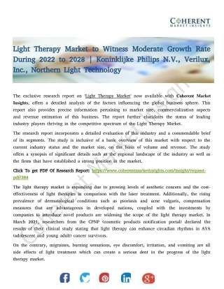 Light Therapy Market to Witness Moderate Growth Rate During 2022 to 2028 | Konin