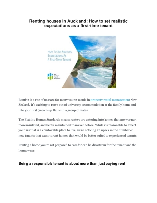 Renting houses in Auckland How to set realistic expectations as a first time tenant-converted