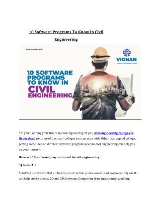 10 Software Programs To Know In Civil  Engineering