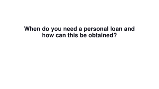 Personal Loan for Your Needs