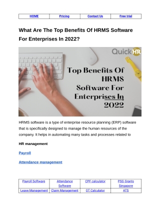 Top Benefits of HRMS Software For Enterprises 2022