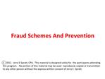 Fraud Schemes And Prevention