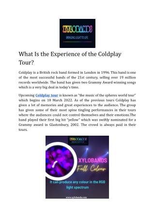 What Is the Experience of the Coldplay Tour?