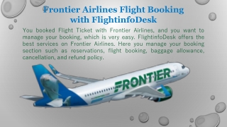 Frontier Airlines Flight Booking - FlightinfoDesk