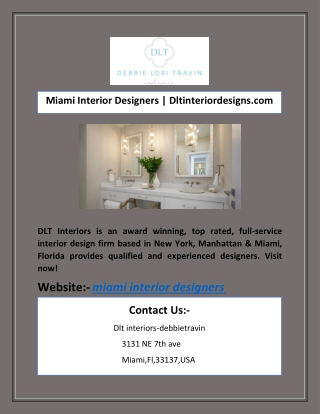 Miami Interior Designers | Dltinteriordesigns.com