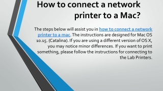 How to connect a network printer to a Mac