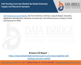 Self-Healing Concrete Market By Global Demand, Supply and Research Synopsis
