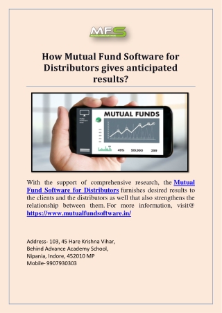 How Mutual Fund Software for Distributors gives anticipated results