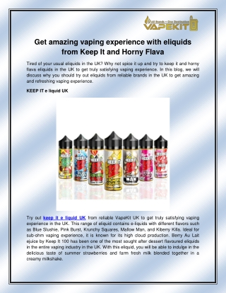 KEEP IT e liquid UK