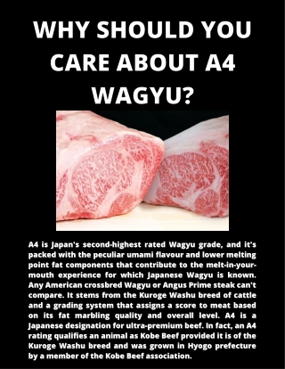 Why should you care about A4 Wagyu