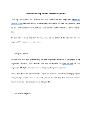 4 free tools that help students with their assignments