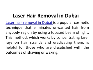 6 Reasons To Choose Laser Hair Removal in Dubai