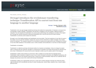 Devnagri introduces the revolutionary transferring technique Transliteration API to convert text from one language to an