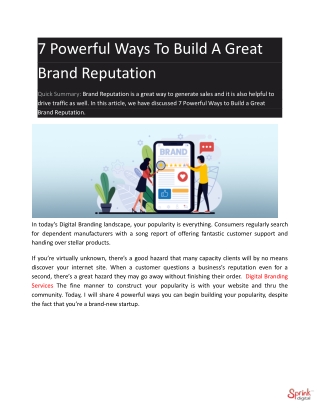 7 Powerful Ways to Build a Great Brand Reputation