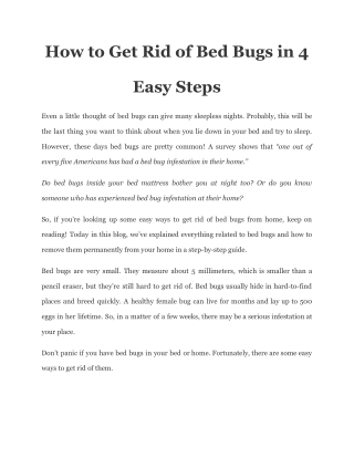 How to Get Rid of Bed Bugs in 4 Easy Steps