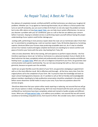 Ac Repair Tulsa A Best Air Tulsa