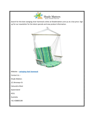 Searching For The Best Swinging Chair Hammock  Shade Matter