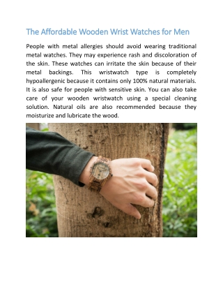 The Affordable Wooden Wrist Watches for Men