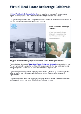 Virtual Real Estate Brokerage California