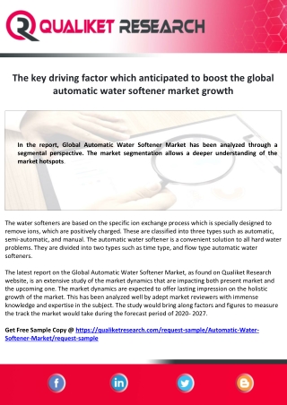 Global Automatic Water Softener Market
