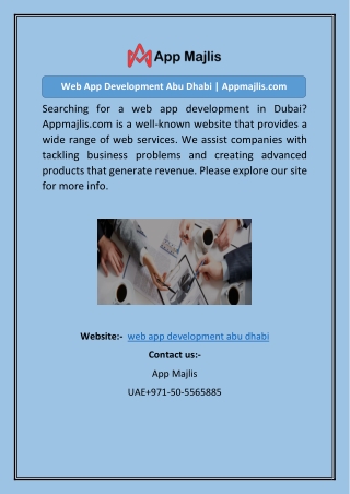 Web App Development Abu Dhabi Appmajlis
