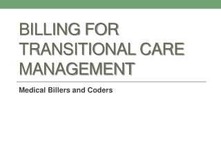 Billing for Transitional Care Management