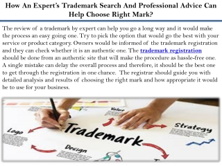 How An Expert’s Trademark Search And Professional Advice Can Help Choose Right M
