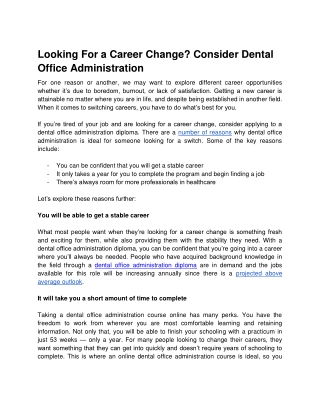 Looking For A Career Change_ Consider Dental Office Administration