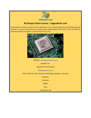 Rtl Design Online Course