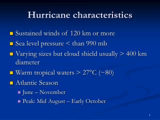 Hurricane characteristics