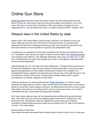 Online Gun Store | Ammo for sale | Gun for sale