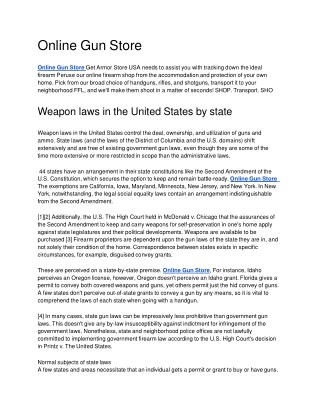 Online Gun Store | ammo for sale | Gun for Sale