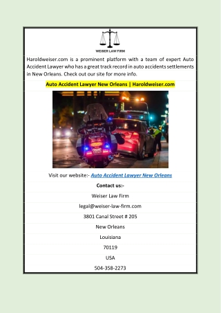 Auto Accident Lawyer New Orleans | Haroldweiser.com