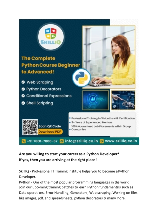 Are you willing to start your career as a Python Developer?