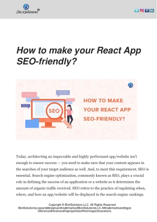 How to make your React App SEO-friendly