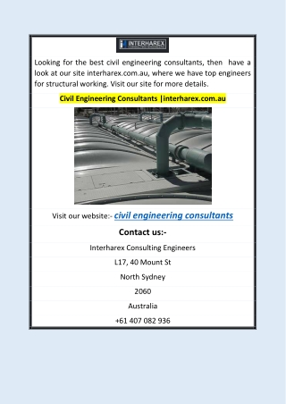 Civil Engineering Consultants |interharex.com.au